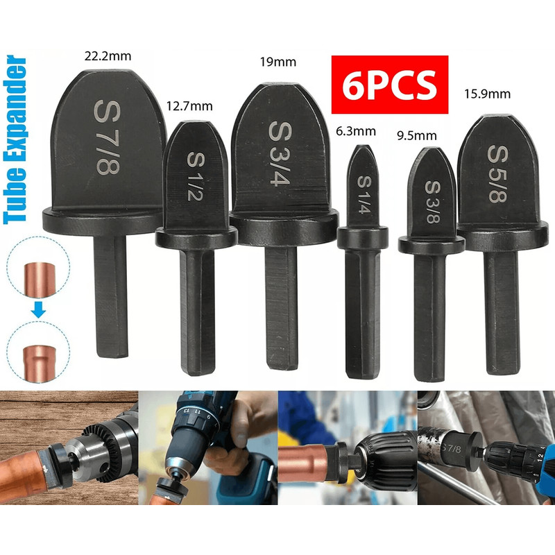 HVAC Flaring Tube Expander Kit Swaging Tool Drill Bit Set For Air Conditioner Copper Pipe Installat 0