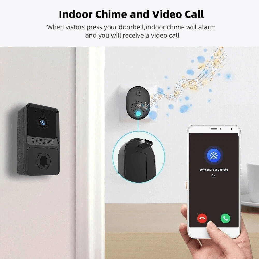Smart Wireless WiFi Video Doorbell With Intercom HD Camera Night Vision 2Way Audio Chime Home Secu 4