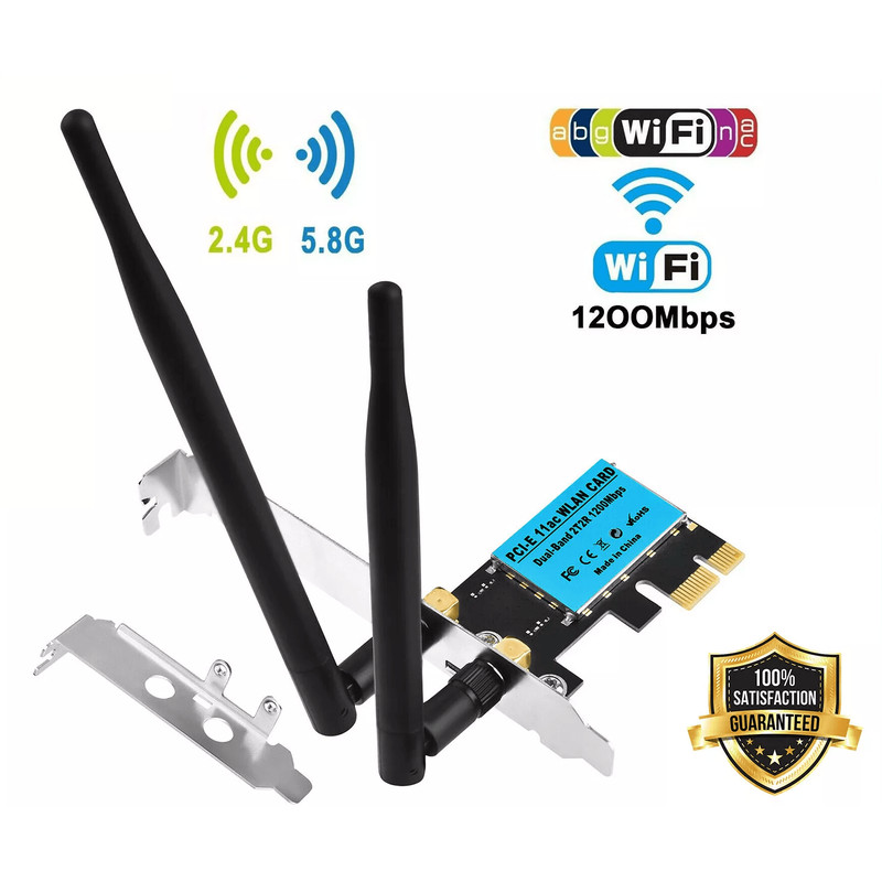 Dual Band PCIE Card WiFi Adapter HighSpeed Wireless PCIe Network Card For Desktop PC Low Profile Br 0