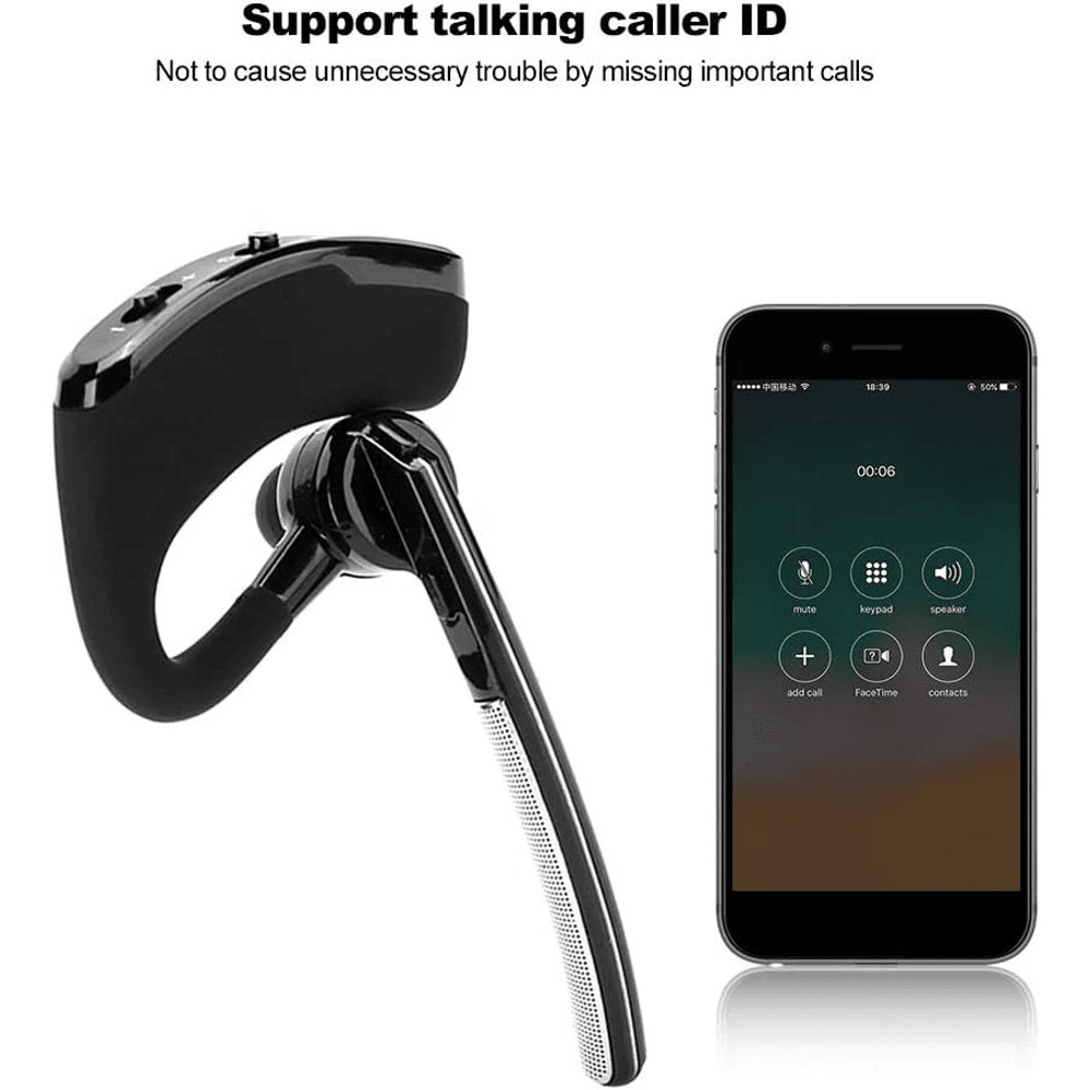 Wireless Bluetooth Headset With Noise Cancelling Mic Ideal Earpiece For Truck Drivers Call Centers 7