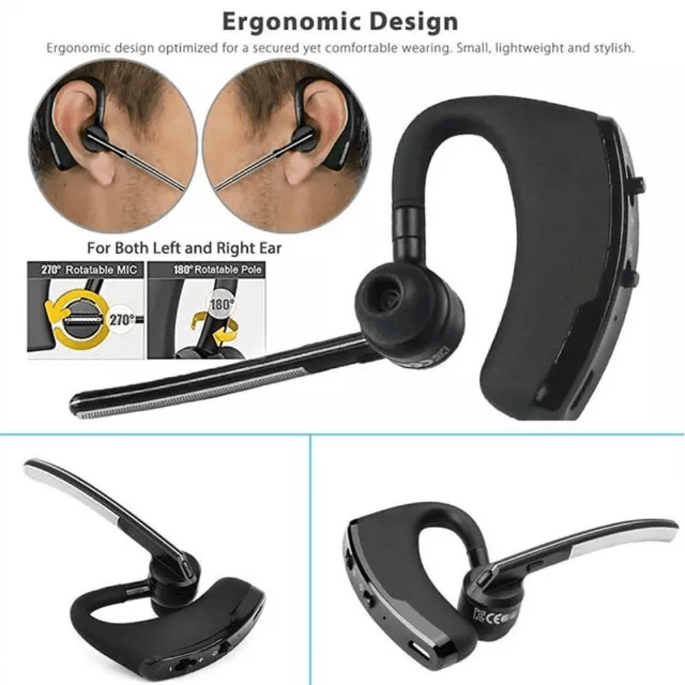 Wireless Bluetooth Headset With Noise Cancelling Mic Ideal Earpiece For Truck Drivers Call Centers 2