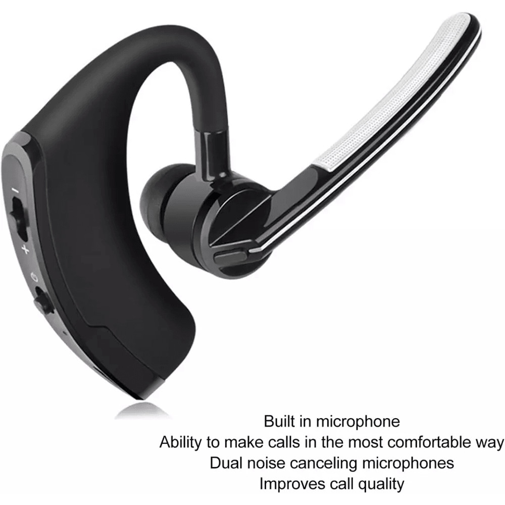 Wireless Bluetooth Headset With Noise Cancelling Mic Ideal Earpiece For Truck Drivers Call Centers 13