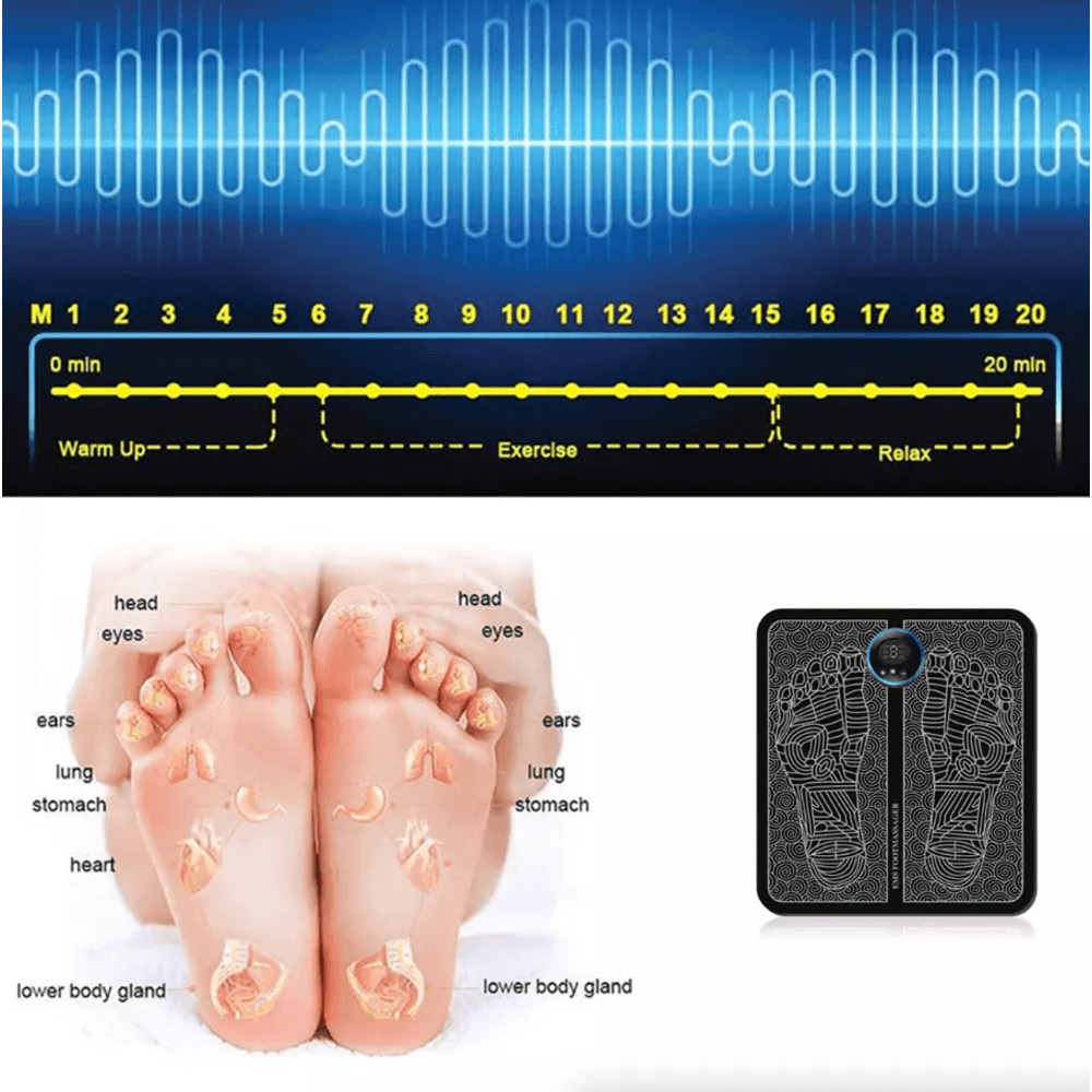 Electric EMS Foot Massager Pad Leg Reshaping Muscle Relaxation  Deep Kneading Pain Relief Machine F 1