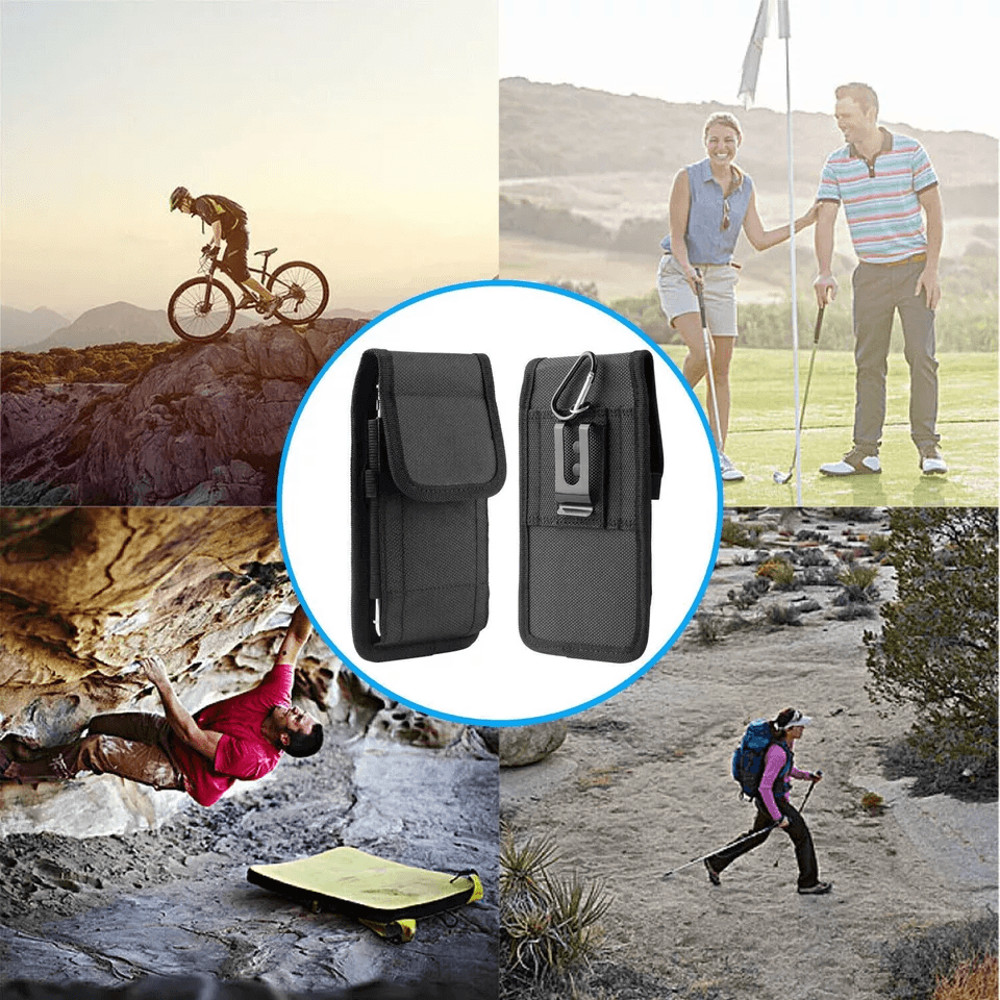 Durable Vertical Cell Phone Holster Pouch Wallet Case With Belt Clip Fits IPhone Samsung Outdoor Hi 1