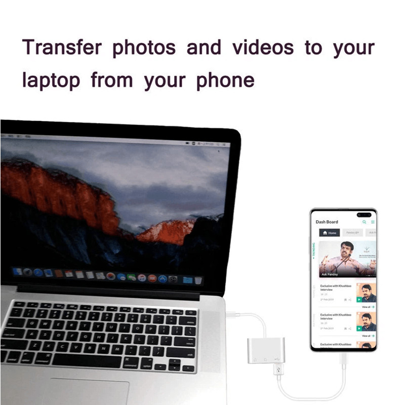 USB Hub Converter TypeC Adapter SD Card Reader For MacBook Pro Laptop Chromebook USBC Devices 3