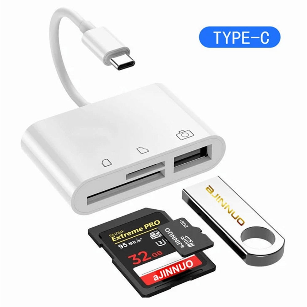 USB Hub Converter TypeC Adapter SD Card Reader For MacBook Pro Laptop Chromebook USBC Devices 6