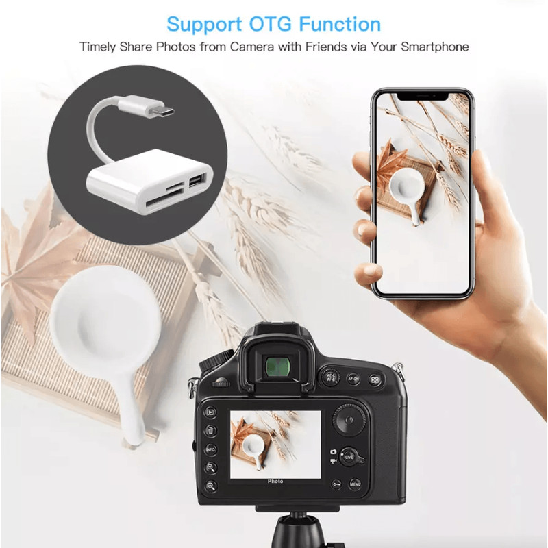 USB Hub Converter TypeC Adapter SD Card Reader For MacBook Pro Laptop Chromebook USBC Devices 8