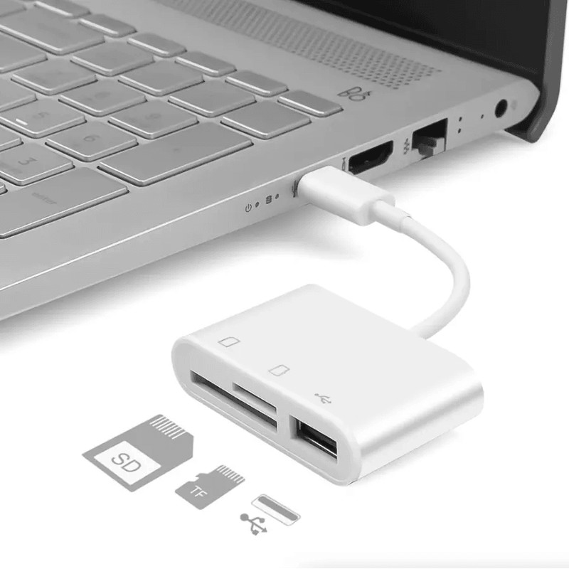 USB Hub Converter TypeC Adapter SD Card Reader For MacBook Pro Laptop Chromebook USBC Devices 5