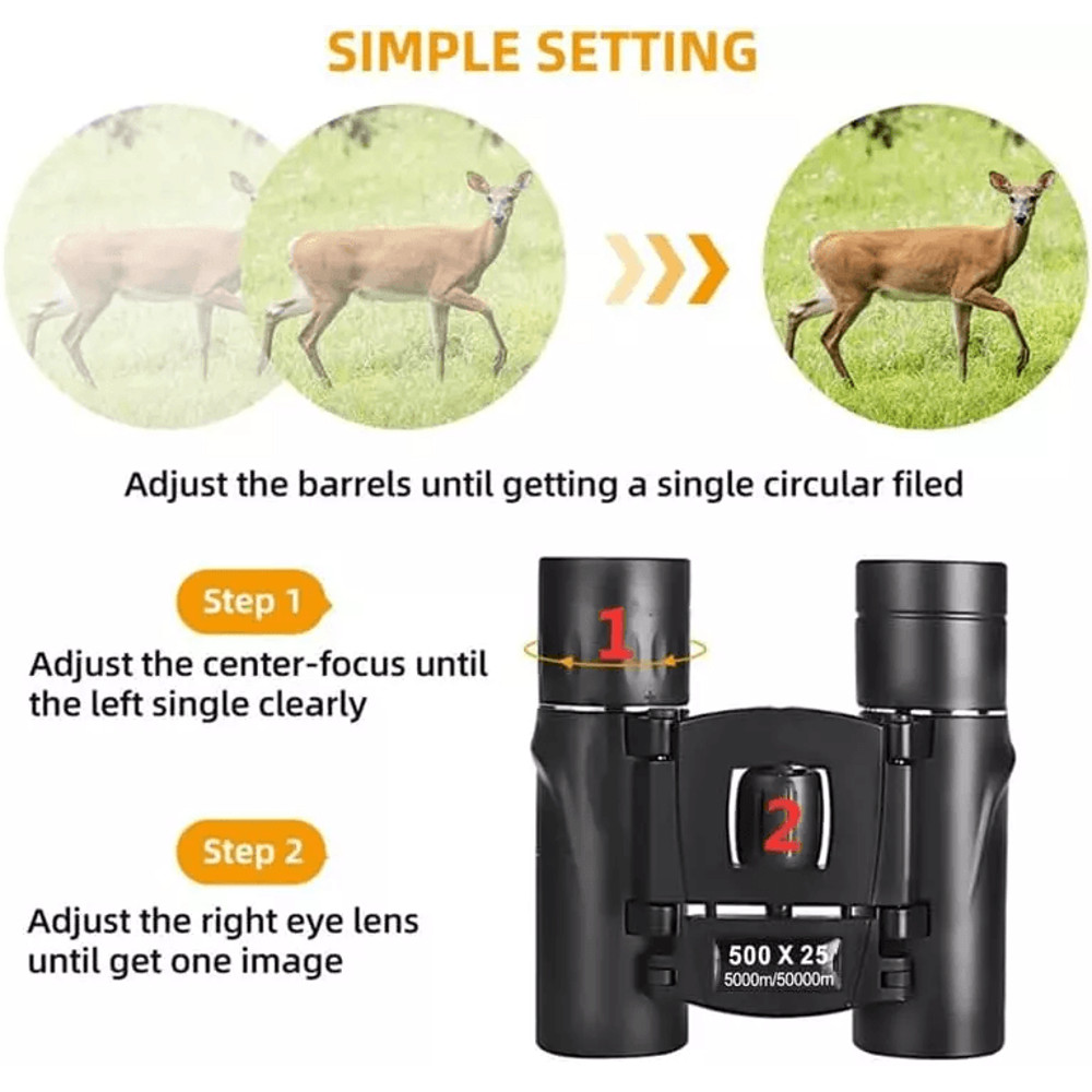 Portable HD Zoom Powerful Binoculars High Definition Day Night Vision For Hunting Outdoor Adventur 2