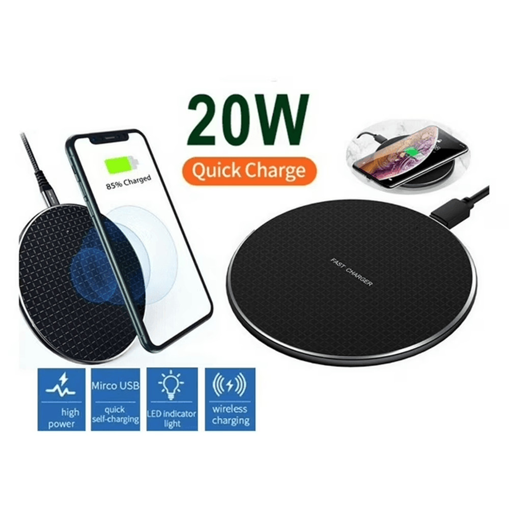 Wireless Charger Fast Charge Pad Qi Charging Station For IPhone Samsung AirPods CaseFriendly Portab 0