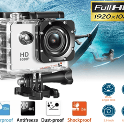 hd action sport waterproof camera, 20mp camcorder video recorder with lcd, diving case & accessories