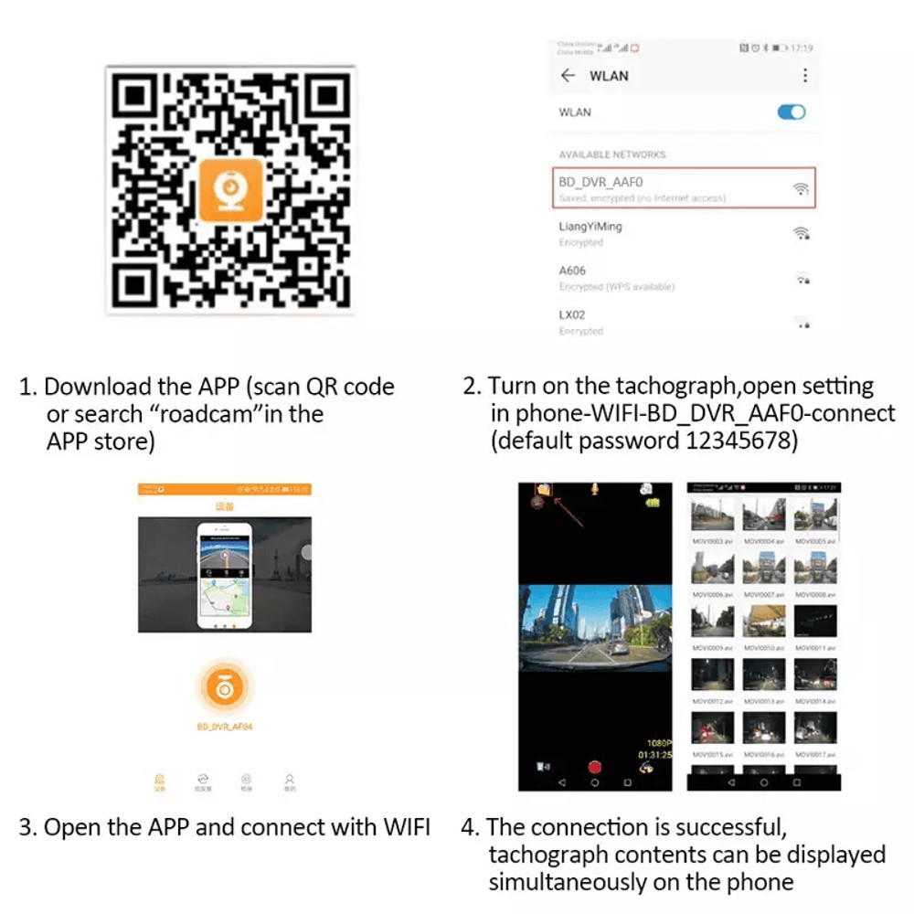 WiFi Dash Cam Recorder Car Camera HD DVR With GSensor Night Vision Vehicle Video Recorder For Cars 14