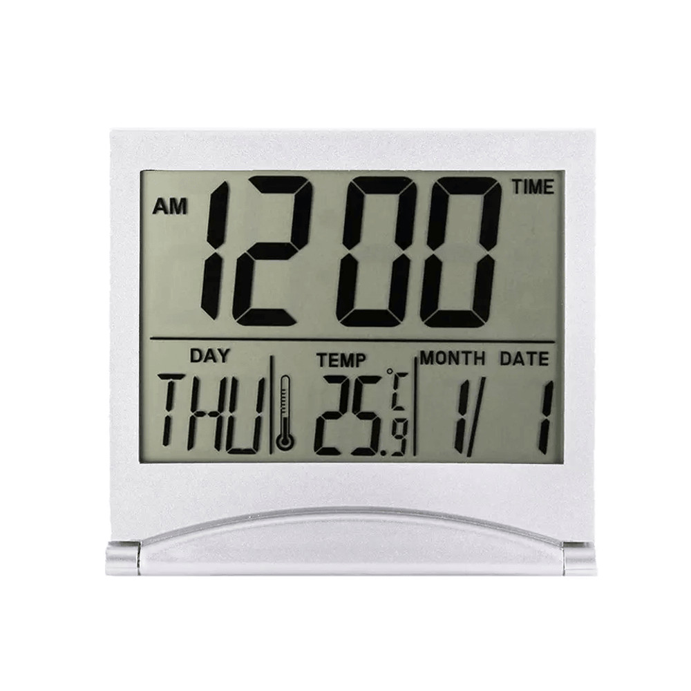 Digital Travel Alarm Clock Compact Foldable LCD Clock With Temperature Display Timer For Desk Home 16