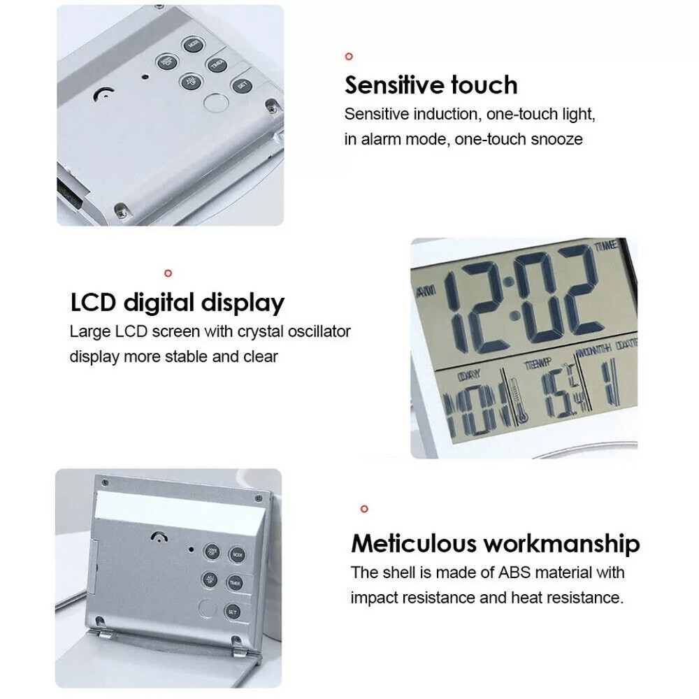 Digital Travel Alarm Clock Compact Foldable LCD Clock With Temperature Display Timer For Desk Home 6