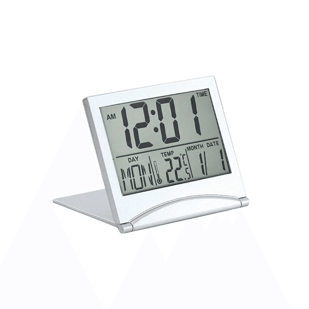Digital Travel Alarm Clock Compact Foldable LCD Clock With Temperature Display Timer For Desk Home 15