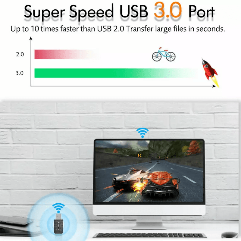 1300Mbps USB30 Wireless WiFi Adapter Dongle  Dual Band 5G24G For Desktop  Laptop PCs 3