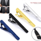 Mens Stainless Steel Tie Clip Set Necktie Bar Clasp Clamp Pins In Gold Silver Black Classic Formal 0