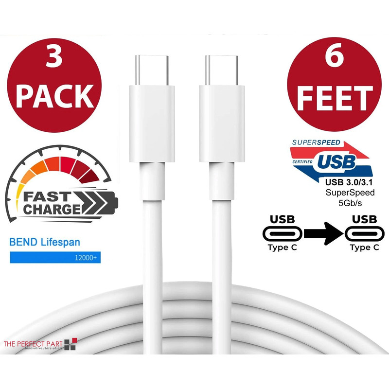 Type C Charging Cord USBC To USBC Cable Fast Charge Sync Rapid Charger For Tablets Phones And Lapt 0