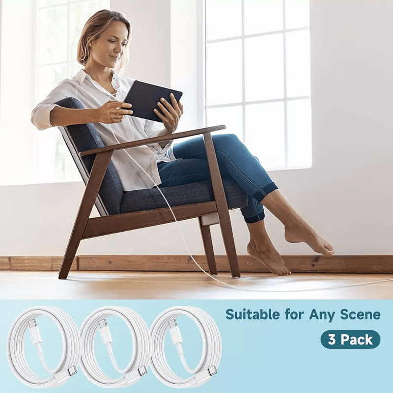 Type C Charging Cord USBC To USBC Cable Fast Charge Sync Rapid Charger For Tablets Phones And Lapt 6