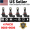 9005 9006 LED Headlights Kit Combo Bulbs 8000K High Low Beam Super White Bright 300 Brighter Plug 0