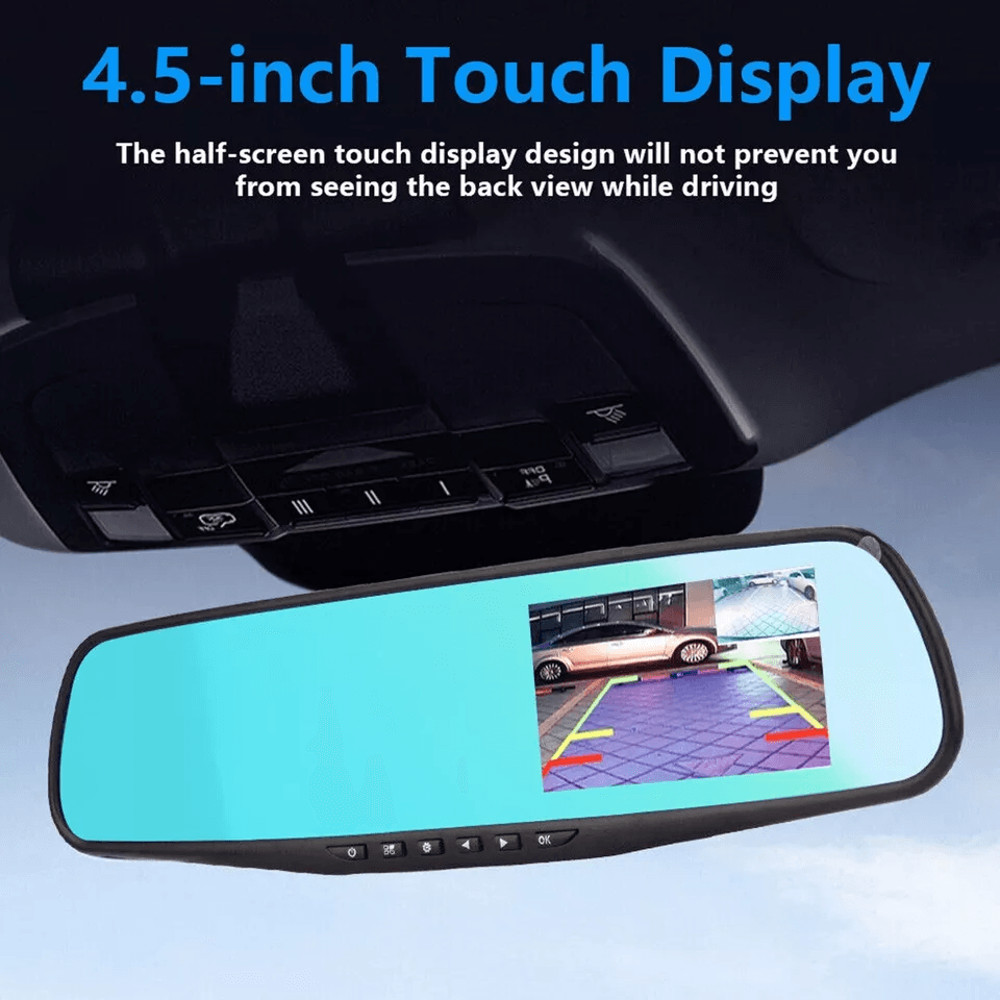 HD Rearview Mirror Car DVR Dual Dash Cam Camera Front And Rear Video Recorder With Backup Cam Park 10