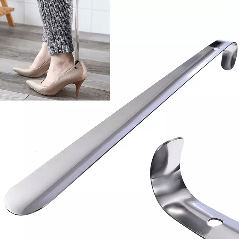 Extra Long Handle Shoe Horn Stainless Steel Metal Shoehorn For Boots  Elderly 2