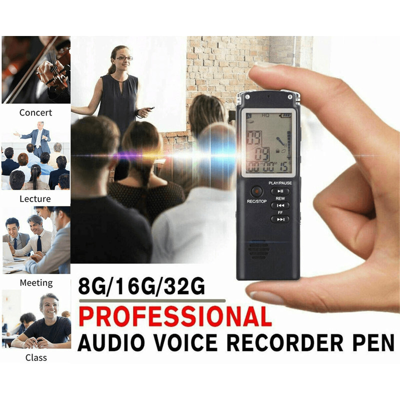 Compact Dictaphone Audio MP3 Sound Mini Recorder Player VoiceActivated Lecture Digital Voice Record 0
