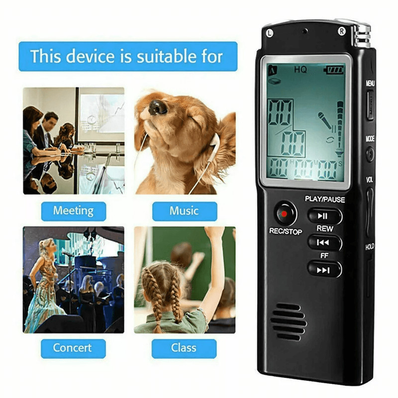 Compact Dictaphone Audio MP3 Sound Mini Recorder Player VoiceActivated Lecture Digital Voice Record 3