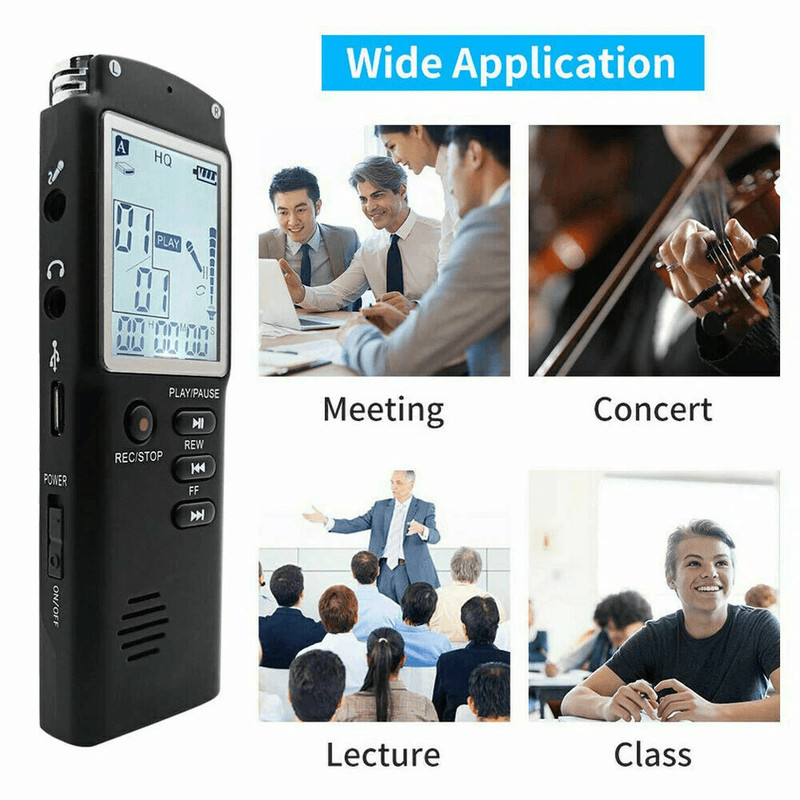 Compact Dictaphone Audio MP3 Sound Mini Recorder Player VoiceActivated Lecture Digital Voice Record 1