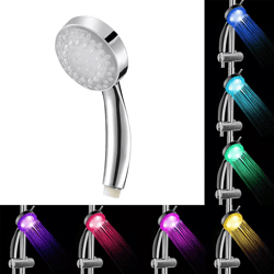 handheld color changing led light water shower head for bathroom glow bath