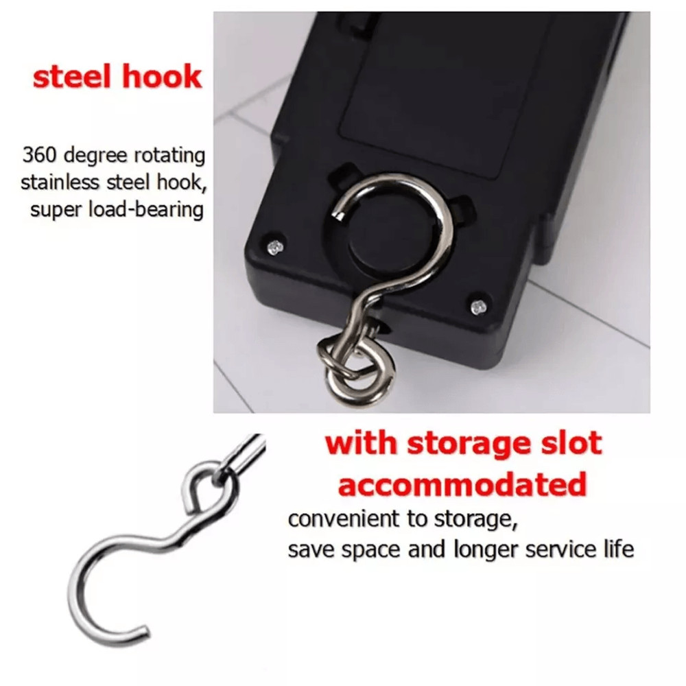 Digital Hanging Luggage Scale Portable LCD Electronic Travel Scale With Rotating Hook Backlight Hi 4