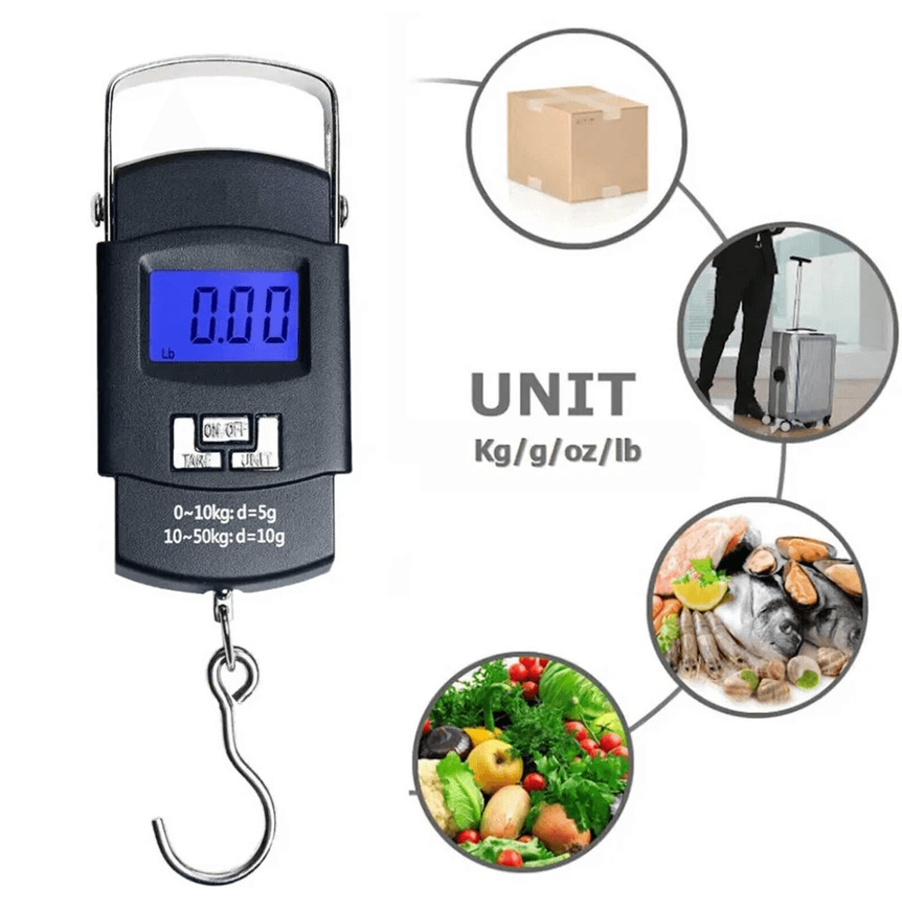 Digital Hanging Luggage Scale Portable LCD Electronic Travel Scale With Rotating Hook Backlight Hi 3