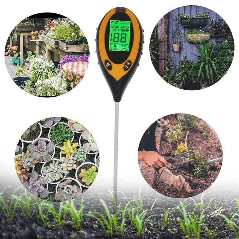 Professional LCD Digital Soil Tester PH Water Moisture Temperature Sunlight Sensor Ideal For Garden 6