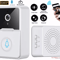 Wireless Security Smart WiFi Doorbell With Intercom Video Camera 2Way Audio Chime Door Ring Bell F
