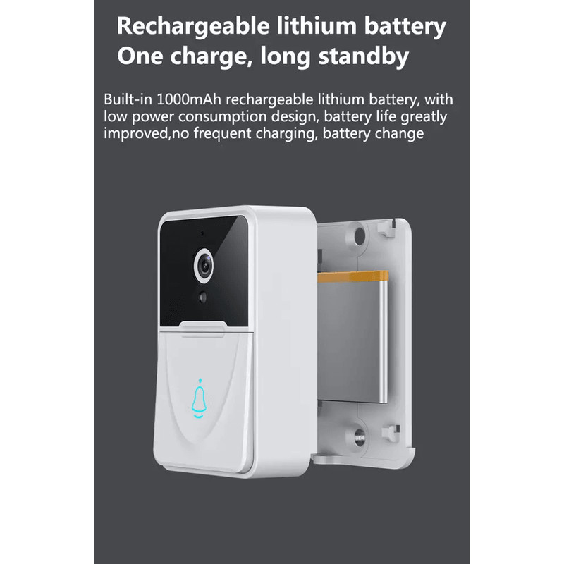 Wireless Security Smart WiFi Doorbell With Intercom Video Camera 2Way Audio Chime Door Ring Bell F