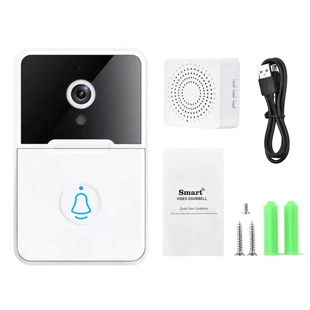 Wireless Security Smart WiFi Doorbell With Intercom Video Camera 2Way Audio Chime Door Ring Bell F