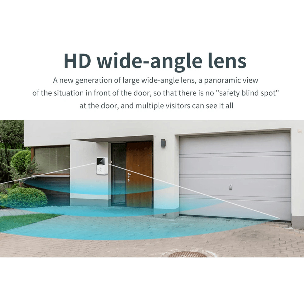 Wireless Security Smart WiFi Doorbell With Intercom Video Camera 2Way Audio Chime Door Ring Bell F