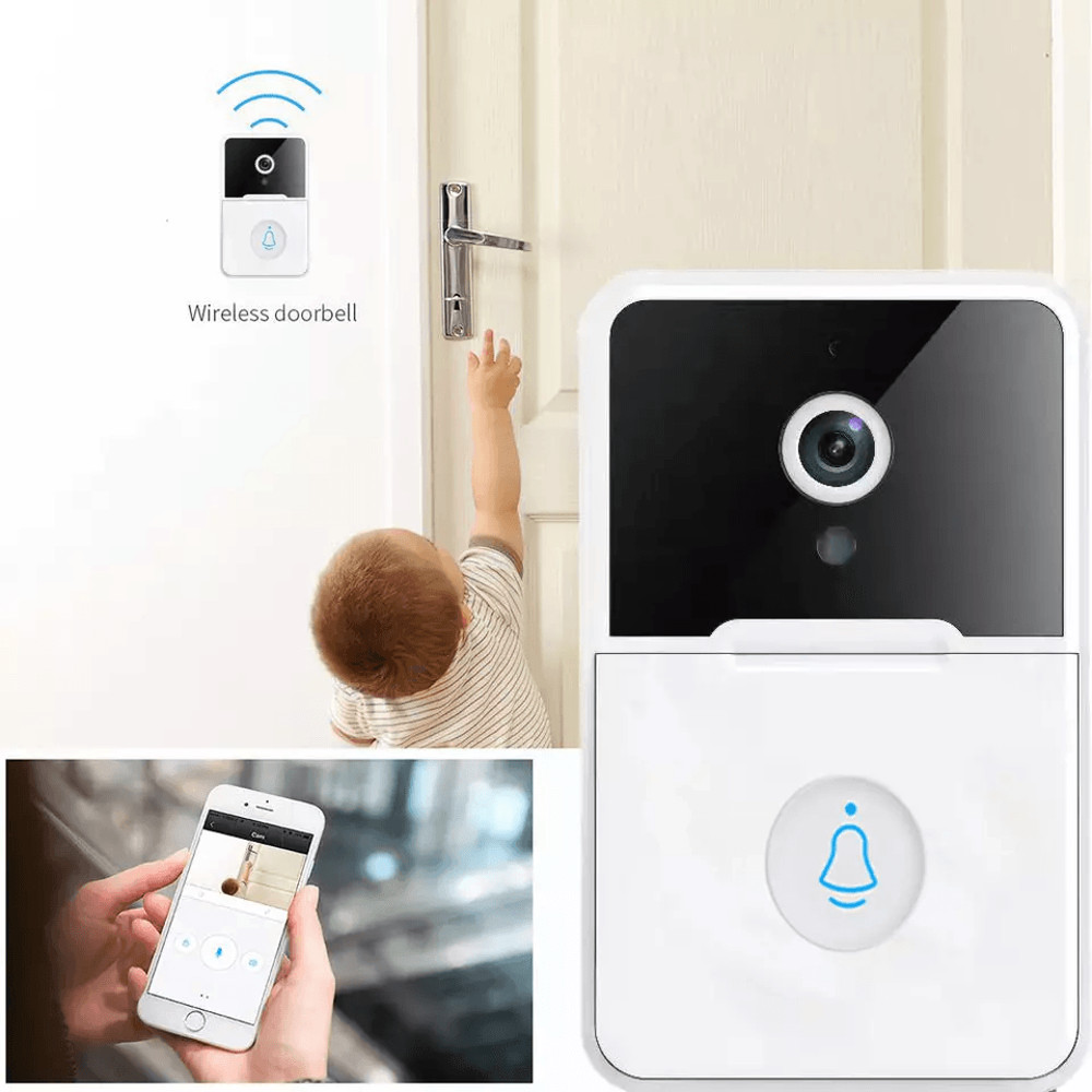 Wireless Security Smart WiFi Doorbell With Intercom Video Camera 2Way Audio Chime Door Ring Bell F