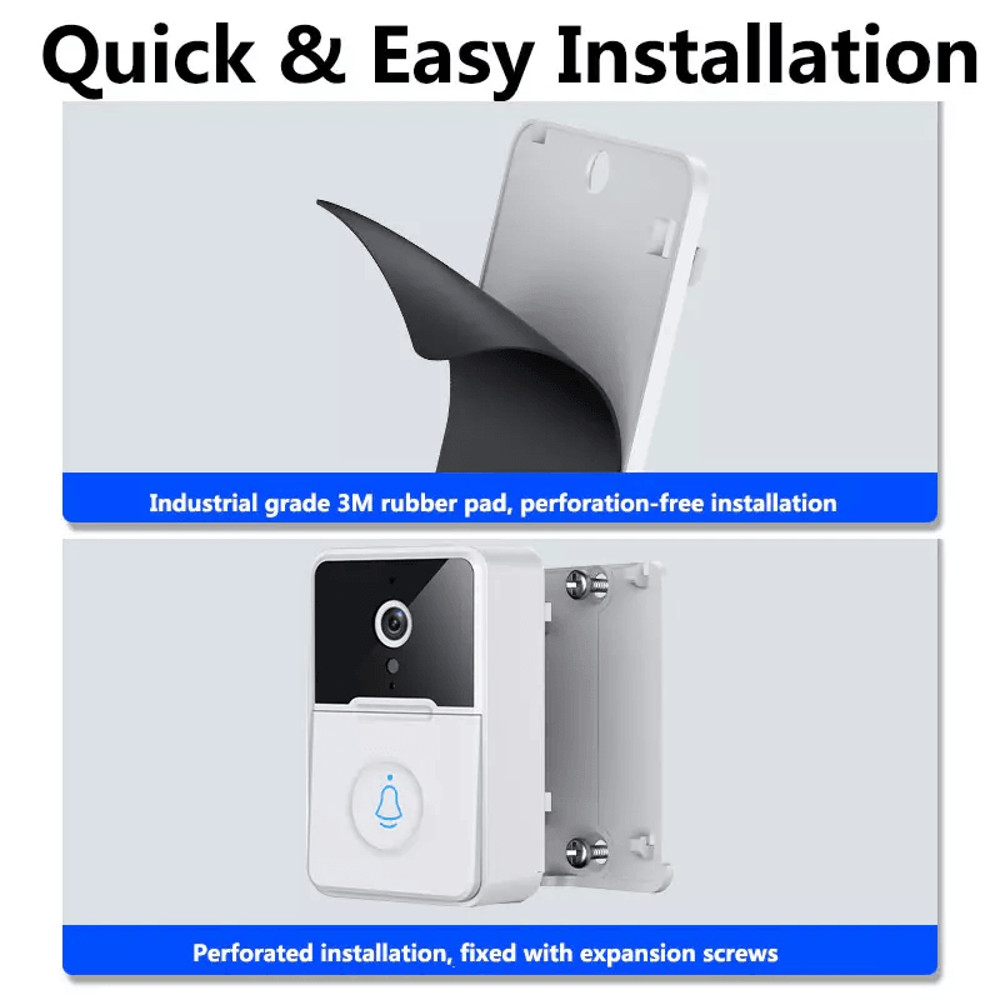 Wireless Security Smart WiFi Doorbell With Intercom Video Camera 2Way Audio Chime Door Ring Bell F