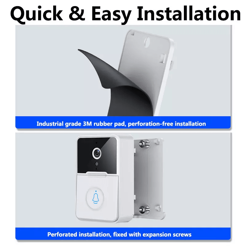 Wireless Security Smart WiFi Doorbell With Intercom Video Camera 2Way Audio Chime Door Ring Bell F