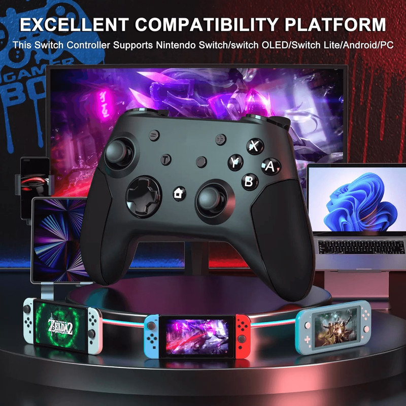 Pro Wireless Game Controller Gamepad Joystick Remote For Nintendo Switch Switch Lite With Turbo Dua 6