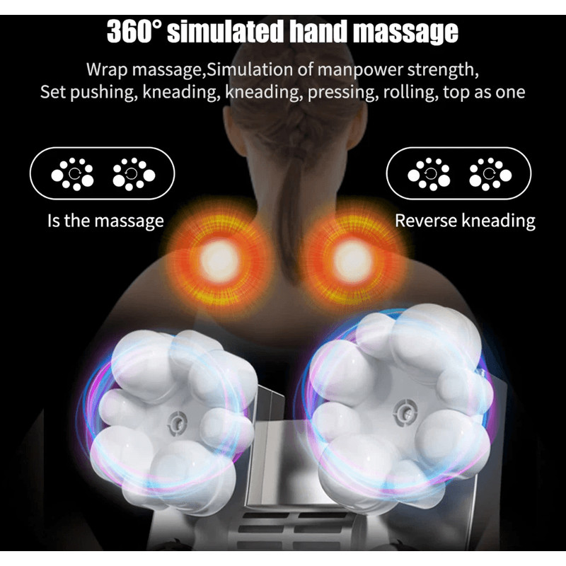 Deep Tissue Shiatsu Back Neck And Shoulder Massager With Heat 3D Kneading Massage Pillow For Office 8
