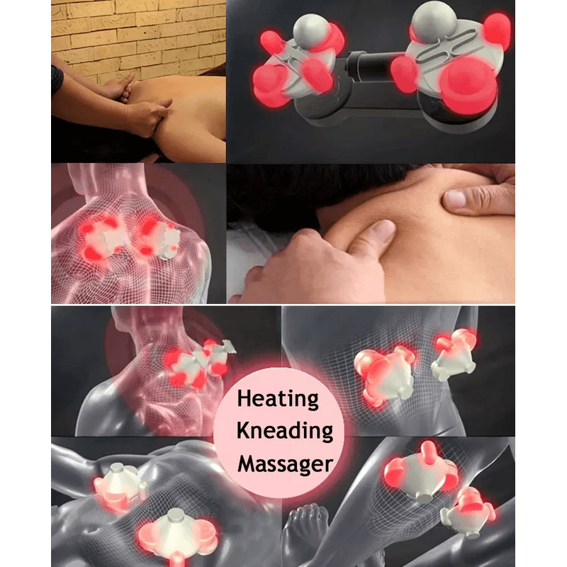 Deep Tissue Shiatsu Back Neck And Shoulder Massager With Heat 3D Kneading Massage Pillow For Office 5