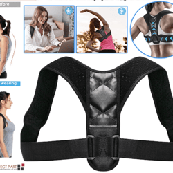 posture corrector adjustable back brace shoulder support clavicle belt for men & women, spine alignment & pain relief
