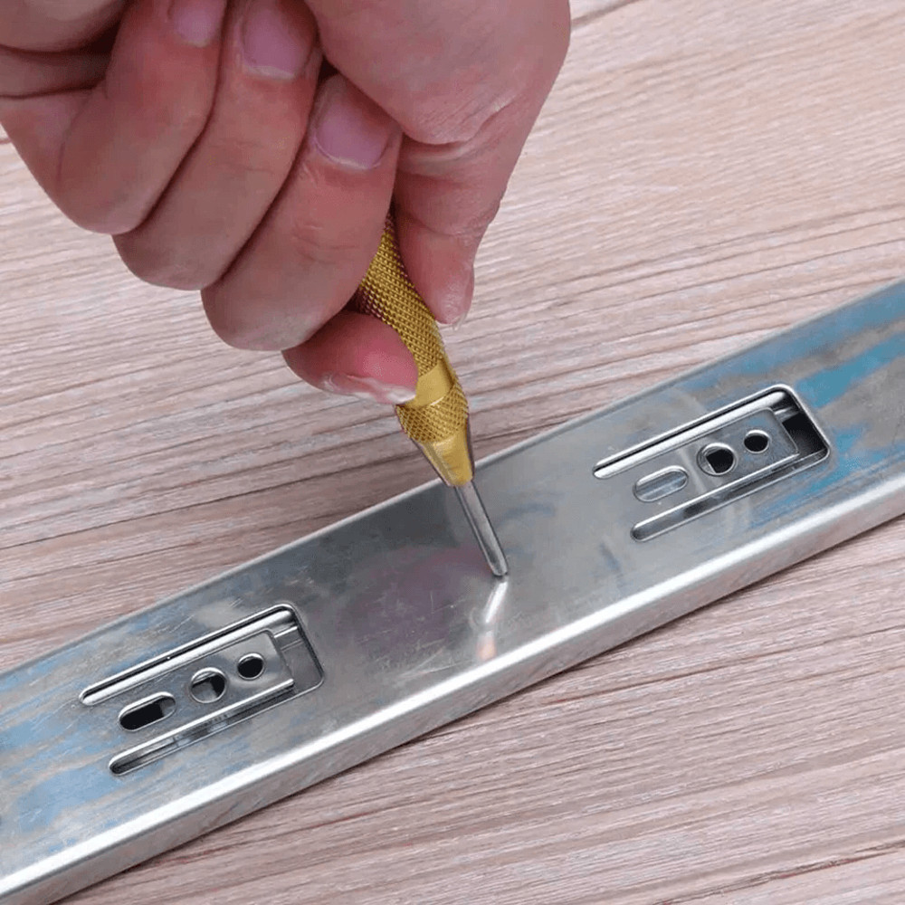 Automatic Center Punch Tool Adjustable Spring Loaded Super Strong Metal Drill Marker For Precision  3