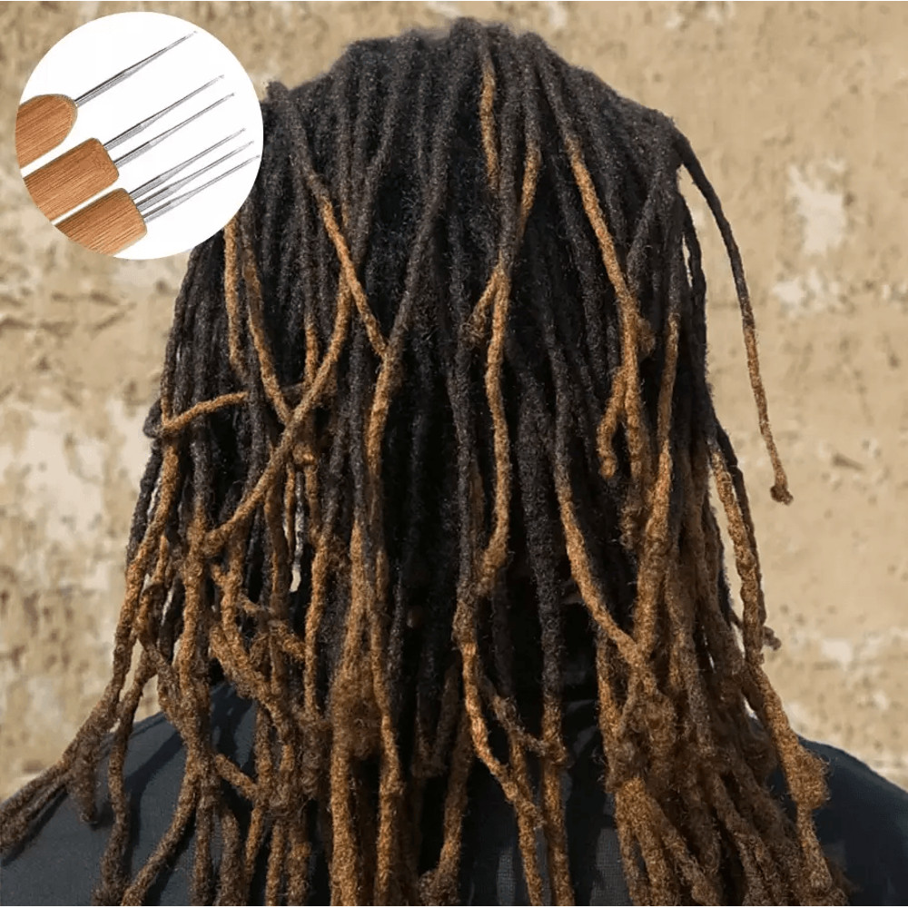 5Pcs DIY Crochet Needle Hook Set For Dreadlocks  Bamboo Handle Hair Braiding  Knitting Tool For Loc 8