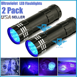 portable uv ultra violet led inspection lamp, 9 led blacklight torch for fluorescent ink, pet stains, and leak detection