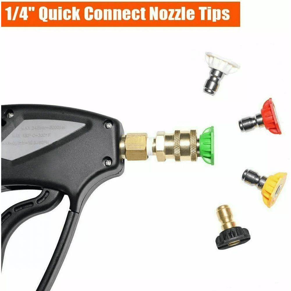 2X 5pcs Pressure Washer Spray Tips Nozzles Kit  High Power Quick Connect 14 Set For Car Roof And Ga 2