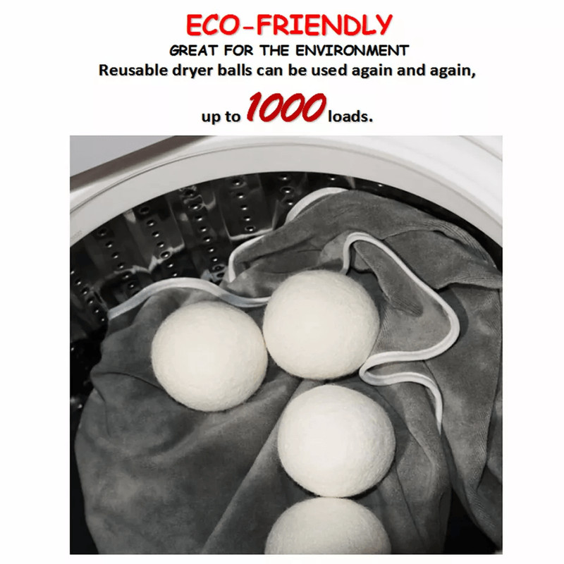 Wool Dryer Balls XL Organic Wool Natural Laundry Fabric Softener Reusable Hypoallergenic ChemicalF 2