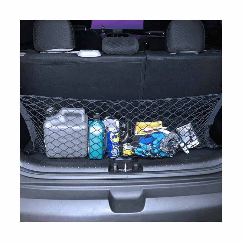 Universal Trunk Cargo Net Mesh Organizer For Car SUV Truck Rear Hook Elastic Nylon 1